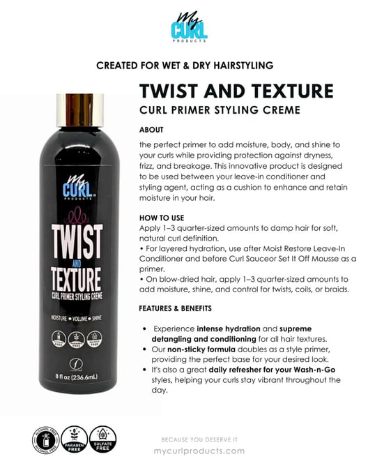 Twist and Texture Curl Primer Styling Creme