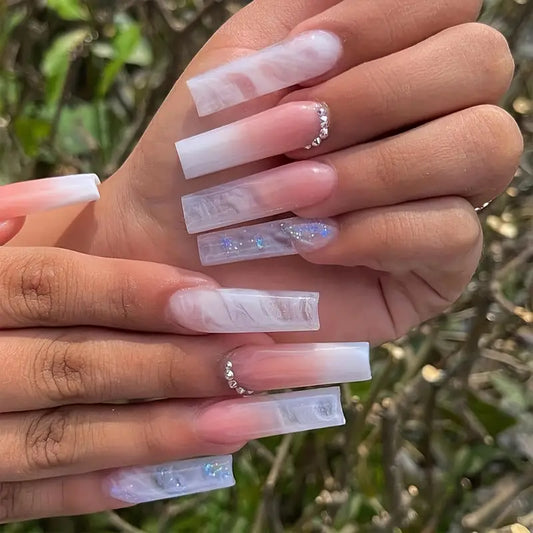 Ice Storm| Gel Press On Nails